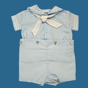 C. I. Castro Infant Light Blue Button On Sailor Suit - 6 Mo.